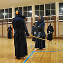 Bristol Kendo listening to sensei